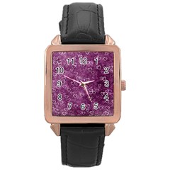 Heart pattern Rose Gold Leather Watch 