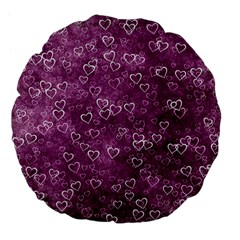 Heart pattern Large 18  Premium Flano Round Cushions