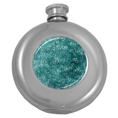 Heart Pattern Round Hip Flask (5 Oz) by ValentinaDesign