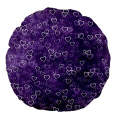 Heart Pattern Large 18  Premium Flano Round Cushions by ValentinaDesign