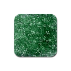 Heart Pattern Rubber Square Coaster (4 Pack)  by ValentinaDesign