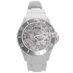 Heart pattern Round Plastic Sport Watch (L) Front