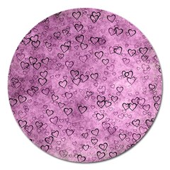 Heart Pattern Magnet 5  (round) by ValentinaDesign