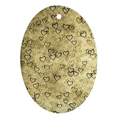 Heart Pattern Oval Ornament (two Sides)