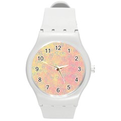 Heart Pattern Round Plastic Sport Watch (m) by ValentinaDesign