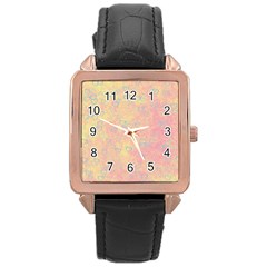 Heart Pattern Rose Gold Leather Watch  by ValentinaDesign