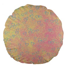 Heart Pattern Large 18  Premium Flano Round Cushions by ValentinaDesign