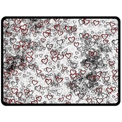 Heart Pattern Double Sided Fleece Blanket (large) 