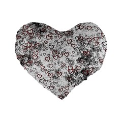 Heart Pattern Standard 16  Premium Flano Heart Shape Cushions