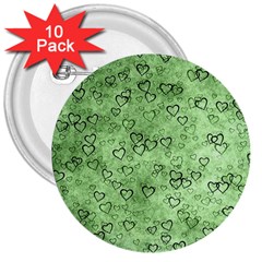 Heart Pattern 3  Buttons (10 Pack)  by ValentinaDesign