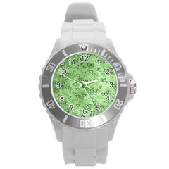 Heart Pattern Round Plastic Sport Watch (l) by ValentinaDesign