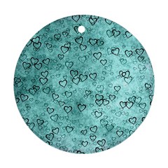 Heart Pattern Round Ornament (two Sides)