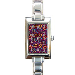 70s Pattern Rectangle Italian Charm Watch