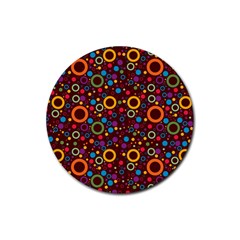 70s Pattern Rubber Coaster (round)  by ValentinaDesign