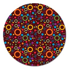 70s Pattern Magnet 5  (round) by ValentinaDesign