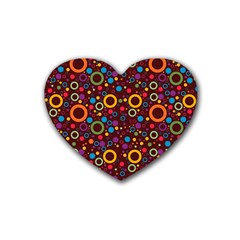 70s Pattern Heart Coaster (4 Pack)  by ValentinaDesign