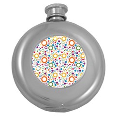 70s Pattern Round Hip Flask (5 Oz) by ValentinaDesign