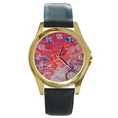 Pink Img 1732 Round Gold Metal Watch