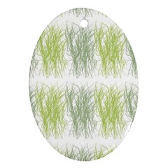 Weeds Grass Green Yellow Leaf Ornament (oval) by Mariart