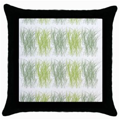 Weeds Grass Green Yellow Leaf Throw Pillow Case (black)