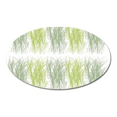 Weeds Grass Green Yellow Leaf Oval Magnet