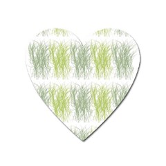 Weeds Grass Green Yellow Leaf Heart Magnet by Mariart