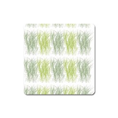 Weeds Grass Green Yellow Leaf Square Magnet