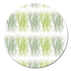 Weeds Grass Green Yellow Leaf Magnet 5  (round)