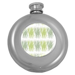 Weeds Grass Green Yellow Leaf Round Hip Flask (5 Oz) by Mariart