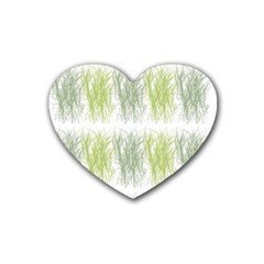 Weeds Grass Green Yellow Leaf Rubber Coaster (heart) 