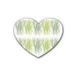 Weeds Grass Green Yellow Leaf Heart Coaster (4 pack)  Front