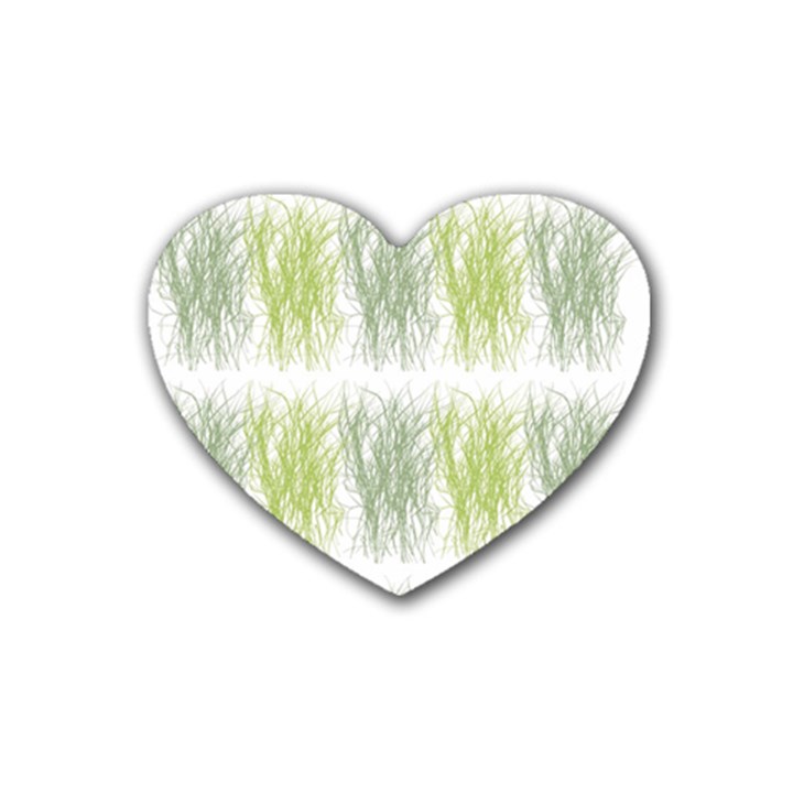 Weeds Grass Green Yellow Leaf Heart Coaster (4 pack) 