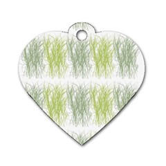 Weeds Grass Green Yellow Leaf Dog Tag Heart (two Sides) by Mariart