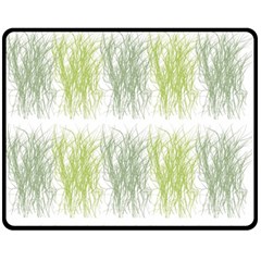 Weeds Grass Green Yellow Leaf Fleece Blanket (medium)  by Mariart