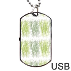 Weeds Grass Green Yellow Leaf Dog Tag Usb Flash (one Side)