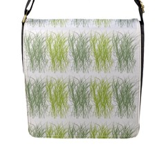 Weeds Grass Green Yellow Leaf Flap Messenger Bag (l) 