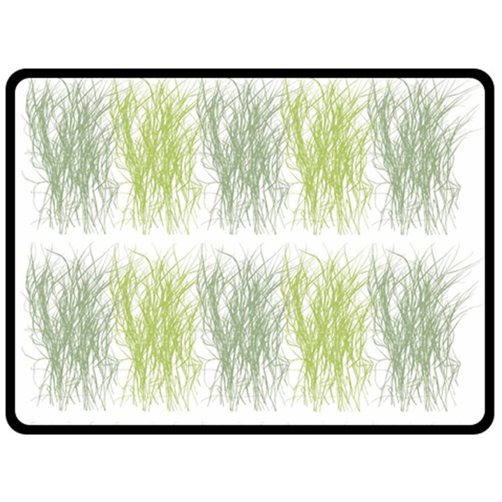 Weeds Grass Green Yellow Leaf Double Sided Fleece Blanket (Large) 