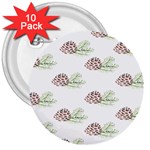 Pinecone Pattern 3  Buttons (10 pack)  Front