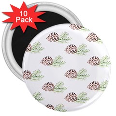 Pinecone Pattern 3  Magnets (10 Pack)  by Mariart