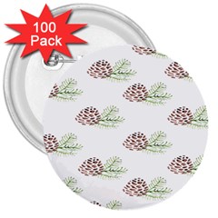 Pinecone Pattern 3  Buttons (100 Pack) 