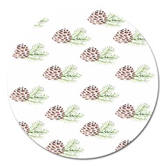 Pinecone Pattern Magnet 5  (round) by Mariart