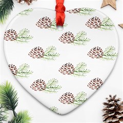 Pinecone Pattern Heart Ornament (two Sides)