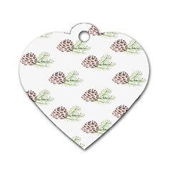 Pinecone Pattern Dog Tag Heart (one Side) by Mariart