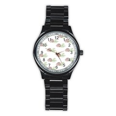 Pinecone Pattern Stainless Steel Round Watch by Mariart