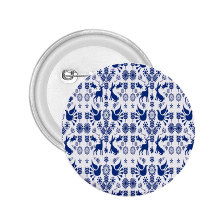 Rabbits Deer Birds Fish Flowers Floral Star Blue White Sexy Animals 2.25  Buttons