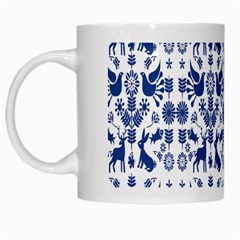 Rabbits Deer Birds Fish Flowers Floral Star Blue White Sexy Animals White Mugs by Mariart