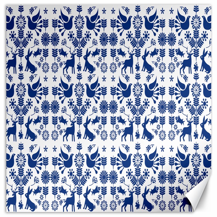 Rabbits Deer Birds Fish Flowers Floral Star Blue White Sexy Animals Canvas 20  x 20  