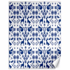 Rabbits Deer Birds Fish Flowers Floral Star Blue White Sexy Animals Canvas 18  X 24   by Mariart