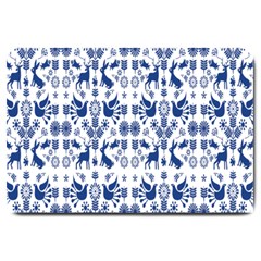 Rabbits Deer Birds Fish Flowers Floral Star Blue White Sexy Animals Large Doormat  by Mariart