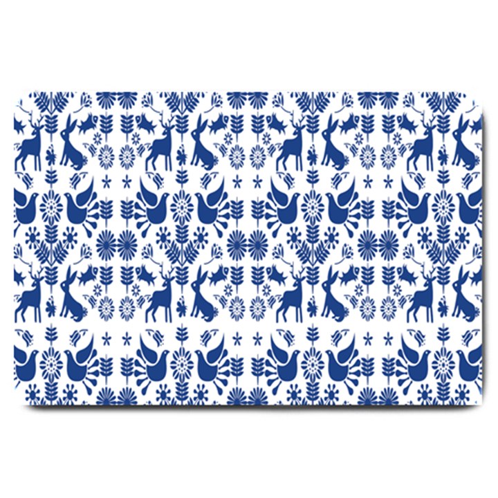 Rabbits Deer Birds Fish Flowers Floral Star Blue White Sexy Animals Large Doormat 